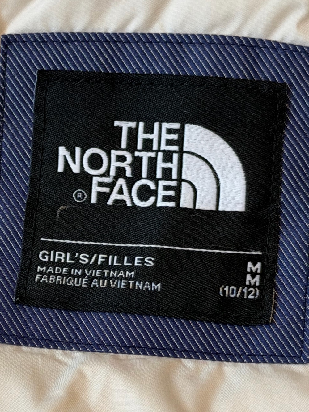 The North Face Kids Two-Tone Hooded Puffer Jacket - Navy & Cream - Picture 3 of 14